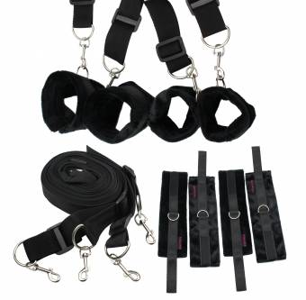 Bondage esclavitud, Paloqueth restricciones de cama con máscara para los ojos (negro). Envíos a Las Palmas