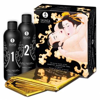 Shunga Gel Masaje Nuru, Aroma de Melón y Mango, Incoloro - 450 ml. Envíos a Sevilla