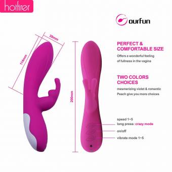 Vagina Vibrador Masajeador Hotfirer Silicona Conejito Penes G-Punto Estimulación 10 Frecuencias Impermeable Mujer Juguetes Sexuales Vagina y Clitoris Vibrante Vibrador Masajeador del Sexo (Púrpura)