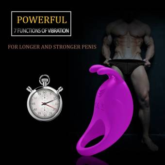 Anillo pene vibrador Cockring Silicona, James Love 2-en-1 Pene Vibrador Estimulador del Clítoris 7 frecuencia Vibración, 100% impermeable y Recargable Juguete sexual Para Hombre Mujer Pareja (Morad