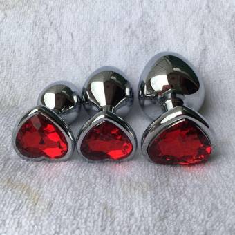Rawdah Berg Crystal color plata acero inoxidable plug anal metal patio trasero enganche (M, Rojo). Envíos a Málaga
