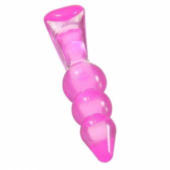 KINGSO Grande 9.5*6cm Plug anales de Silicona Transparente 3-nodos(Beads)G-spot Punto-G Massager de la prostata Homosexual Guy Unisex Juguete erotico sexual hombre mujer Rosa. Envíos a Murcia