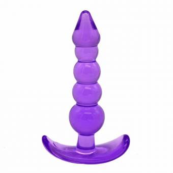 WEKA Hombres Mujeres Orgasmo TPR 5 Jelly Anal Esferas de enchufe del extremo del anillo Juego juguete adulto del sexo color morado. Envíos a Teruel