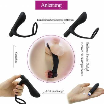 Hisionlee - Vibrador anal de silicona resistente al agua y estimulador del punto G con 10 marchas, masajea la próstata, tapón anal vibrador, juguete sexual para hombres. Envíos a Madrid