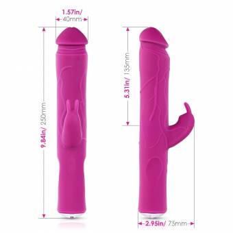 Aster Vibrador con Conejito y 7 Modos, Masajeador Mujer Silicona para Relajar Cuerpo, Carga por USB. Envíos a Madrid
