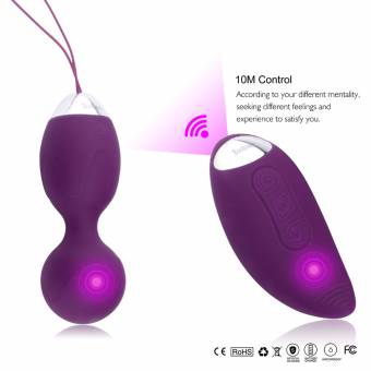 Bala Vibrador de Control Remoto Inalámbricode con 10 Modos Vibraciones ,Bola que Contrae la Vagina de 100% Impermeable ,Recargable con Gran Capacidad de Batería y Carga con USB,Kegel Bolas Para Muj