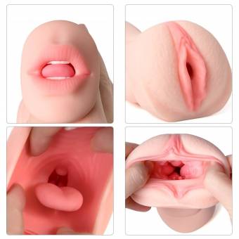 M asturbador Realístita 3D Mas-turbación Masculin-a de Silicona Va-gina y Boca Reutilizable. Envíos a Córdoba