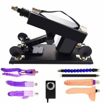 Sex Machine - Ametralladora de masturbación automática con consolador para mujeres, máquina de follar súper fuerte y estable (Negro-01). Envíos a Toledo