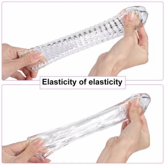 Penis Extender Reusable Consolador Extensor de Pene de del Sexo Juega la Ampliación del Pene Hacia y Retrasar la Eyaculación Condón for man (2pcs). Envíos a Alacant
