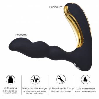Xoolover Vibrador Próstata Masajeador 10*3 Frecuencia de Impermeable Estimulador Anoles Portátil Vibración Silicona USB Recargable Plug Anal Con Imán de Grado Médico Para Hombre Mujer Pareja. En