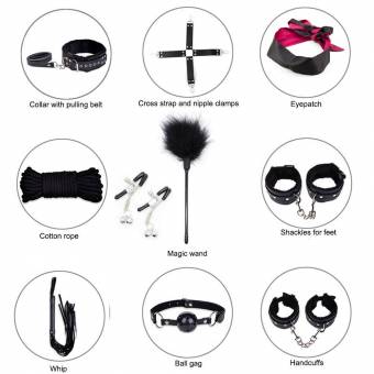 SM Bondage Set 10 Piezas Cama Bondage Set Sexy Toy Restraint Set Restraint Látigo esposado Bundled Atado Perfecto para Parejas,Juguetes Sexuales. Envíos a Ávila