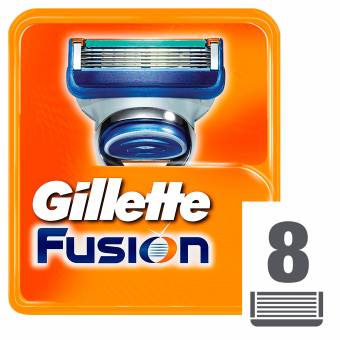 Gillette Fusion - Recambio de maquinilla de afeitar para hombre, 8 recambios. Envíos a Ávila