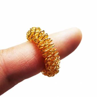 OFKPO 10pcs Anillo del Masaje del Dedo - Juego para masaje de manos (oro y plata). Envíos a Ávila