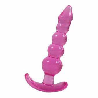 WEKA Hombres Mujeres Orgasmo TPR 5 Jelly Anal Esferas de enchufe del extremo del anillo Juego juguete adulto del sexo color rosa. Envíos a Málaga
