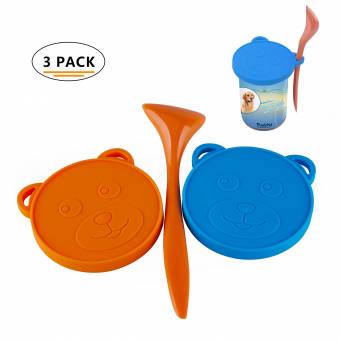 ThinkPet Patrón de oso Silicona de grado alimentario Almacenamiento de comida para mascotas Puede tapa cubierta y Scoop Kit. Envíos a Málaga
