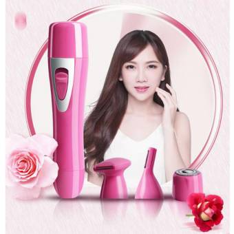 SansFin Señora 4 en 1 USB Recortadoras de precisión No Pain Máquina de afeitar eléctrica - Recortador de pelo de nariz/Recortador de cejas/Máquina de afeitar de hoja/Bikini Trimmer/Facial Body Trimmer