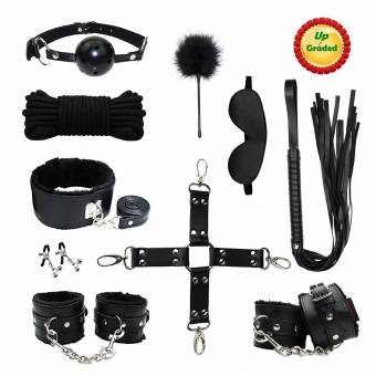 Cuero Bondage Conjuntos para Sexo SM, Paloqueth Restricción para el sexo (10 PCS, Negro). Envíos a Palencia