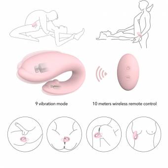 Vibra-dor Pareja con Control Remoto Inalámbrico para Mujeres y Partner, Vibradores de Silicona para su Clítoris y Estimulación Punto G - Recargable, Silencioso (Rosa). Envíos a Navarra