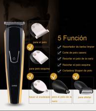 Recortador de barba 5 en 1, Cortapelos Barberos con 14 Accesorios, hay 3mm/6mm/9mm/12mm Peine de posicionamiento, Punda Set de afeitado multifunción, 3 pcs de Corte de pelo y 1 de Nariz y 1 de Barba