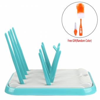 Escurre Biberones, Foxom Secador de Botellas, Bandeja de Secado para Biberones y Accesorios, Rejilla de Secado con Bandeja Antigoteo Desmontable, Azul. Envíos a Zaragoza