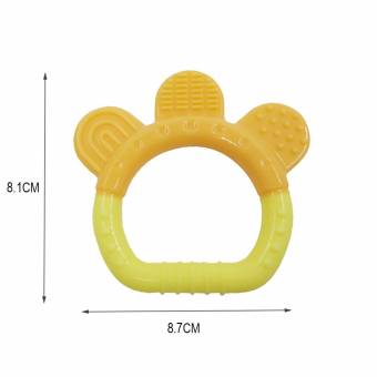 Isuper -Mordedor,Mordedor Juguetes，Mordedor Calmante de Goma Natural Silicona Sin-BPA Diseño de Anillo para bebés recién nacido (amarillo). Envíos a A Coruña