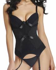 HLGO Corset Con Liguero Corset Con Liguero Corset Lenceria Corsé Negro, M. Envíos a Almería