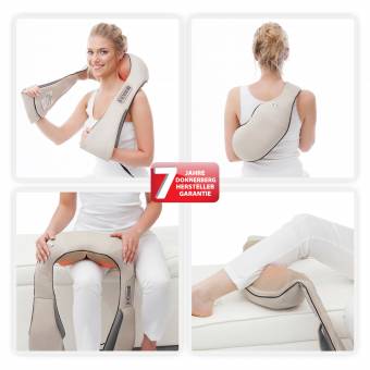 Donnerberg® Masajeador de espalda cuello y hombros | Marca Original Alemana | masaje cervical relajante para todo el cuerpo | masajeador cervical con calor infrarrojo | alivia contracturas reduce es