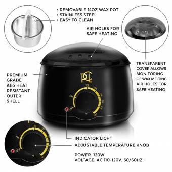 Cera Depilatoria Caliente, Calentador De Cera Electrico, Calienta Cera para Depilar, Depiladora mujer bikini, Depilacion maquina fundidor para hacer parafina, Wax Warmer, depilatoria profesional para