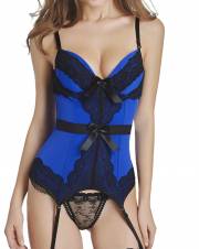 HLGO Corset Con Liguero Corset Con Liguero Corset Lenceria Corsé Azul, XL. Envíos a Soria