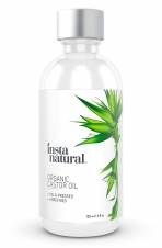 Aceite de ricino InstaNatural, 100 % puro y orgánico, certificado, para pelo, rostro, piel y uñas, el mejor hidratante prensado en frío sin refinar, para tener una piel limpia y saludable, acondic