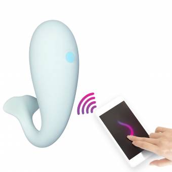 SISTALK Monsterpub Doctor Ballena Masajeador de Cuerpo Ejercicio & Kegal Bolas Chinas Huevo Vibrador - Doble Vibrador con Estimulador de Clitoris - 8 moda de vibracion material silicona comestible co