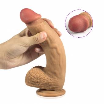 Consolador Realista con Ventosa Fuerte, Consoladores de Silicona iTrunk Ultra Suaves, Juguetes Sexuales Eróticos con Testículos Rellenos, Juguetes de Penes Falsos Sexuales para Masajes y Masturbaci