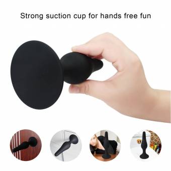 Plugs anales Kit Lube y enema, Paloqueth silicona 4 juguete del sexo anal. Piezas con ventosa. Base para usuarios con experiencia y principiantes. Envíos a Murcia