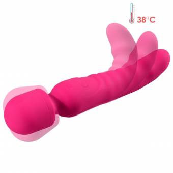 Lovey Angel Vibrador Venas verosímiles con Función de calentar +7 Modos +Sumergiable y Recargable +Consolador Masajeador Suave Blandito para Mujares +Doble motor Inteligente. Envíos a Madrid