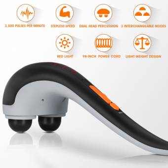 Hangsun Masajeador Espalda MG400 Electrico Masajeador Cervical Multifunción Para Cuello Espalda Cintura Pie (3 Pares De Rodillos De Masaje Reemplazables). Envíos a Madrid