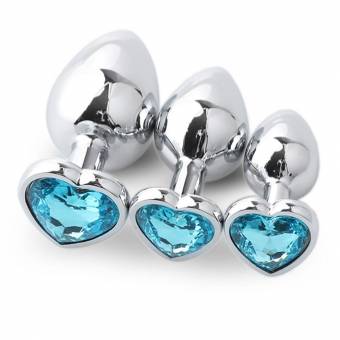 FAMILIZO 3PCs Plug Anales Mujer Cola Plug Anales Acero Plug Anales Mujer Metal Plug Anales Mujer Acero Plug Anales Hombres Acero Aleación de aluminio Juguete Sexual Hombre Y Mujer (Cielo Azul). Env?
