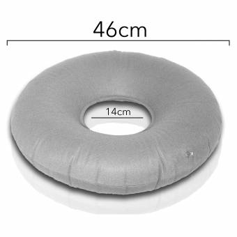 Takit C46 - Cojín Inflable Redondo 46cm - Almohada Médica Apta Para El Dolor Hemorroidal, Llagas De Cama, Coccidinia, Quiste Pilonidal, Dolor Perineal, Embarazo - Genial Para Sillas De Ruedas - Gri
