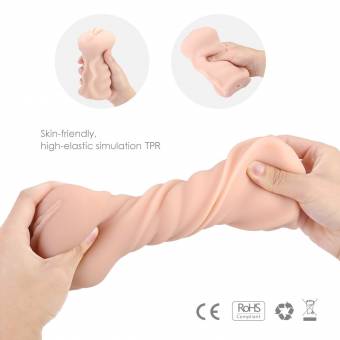 Louviva Masajeador - Realístita, silicona médica, Fácil de Lavar, 16.5cm*9.4cm. Envíos a Madrid