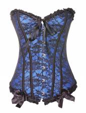 HLGO Corsé Lace Up Boned Overbust Corset Bustier Waist Trimmers corsé steampunk corsé azul del cordón, M. Envíos a Álava