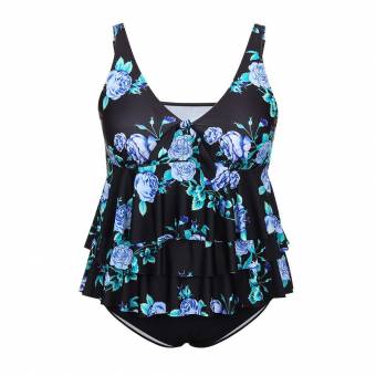 FeelinGirl Conjunto de Bikini Falda Dos Piezas Talla Grande para Mujer Negro 4XL. Envíos a Tarragona