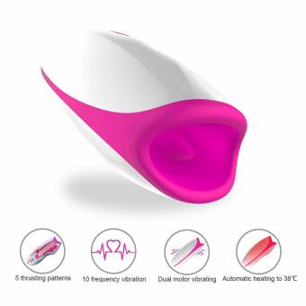Jissboner Masturbador Masculino - Masturbádor para hombre Masturbador de copa eléctrica calefacción vibrador pene vibradores boca oral con 3 niveles de calor de hasta 40 grados y 7 niveles de vibr