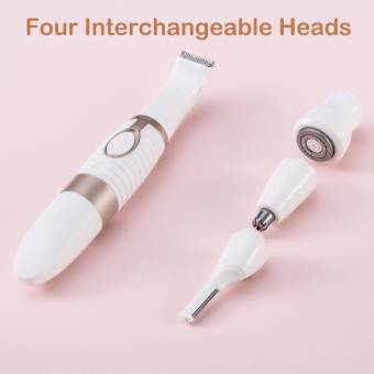 Recortadora Bikini 4 en 1 Afeitadora Eléctrica para Mujeres Impermeable Eléctrica Recortadora Femenina Recortador de Cejas Recortador de Nariz para Línea del Bikini Cuerpo Axila. Envíos a Val&egr