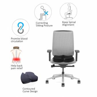 Cojin Ortopédico para Coxis de Espuma de Memoria, Travel Ease Cojín de Asiento para Dolor de Parte Inferior de Espalda y Alivio de Dolor de Hueso de la Cola Sciático-Adecuado para Silla de Oficina