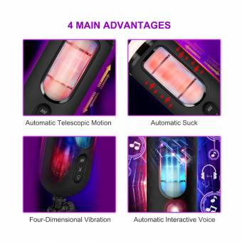 Vaso Masturbador con Vibración, iTrunk 7 Modos de Vibración con Altavoz Interactivo y Simulación de Succión. Vaso Masturbador con Vagina Realista, Masturbadores Automáticos Juguetes Eróticos Se