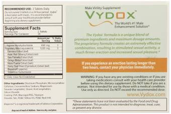 VYDOX Male Virility Enhancement HARD ERECT PENIS PILLS L-Arginine ENLARGEMENT - 60 Tablets (2 Months Original). Envíos a Pontevedra
