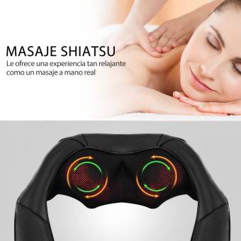 ElleSye Masajeador de Cuello y Hombros Básico,Shiatsu Masajeador Cervical de Calor Infrarrojos e Intensidad Regulable con 8 Nodos para Cuello Hombros Espalda Piernas, Masajeador Electrónico Alivio 