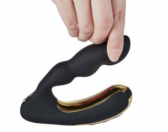 GOLIATE NyX Masajeador Prostático Vibratorio de Lujo para Hombre - Vibrador Estimulador de la Próstata y Placer Anal para Adulto: 10 Modos, Silicona, Inodoro, Estilizado, Silencioso, Resistente al 