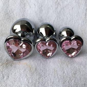 Rawdah Berg Crystal color plata acero inoxidable plug anal metal patio trasero enganche (M, Rosa). Envíos a Ávila