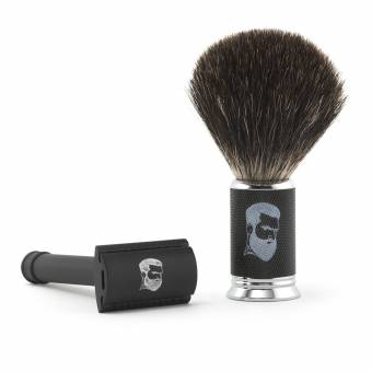 Rusty Bob - Afeitar las maquinillas de afeitar-Planer tradicional clásico-cromo brocha de afeitar el pelo de tejón de afeitar +5x hoja de a - Set 1. Envíos a Ceuta