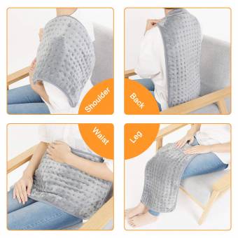 Triducna Almohadilla Eléctrica para el Alivio del Dolor de Espalda y Cuello, Calentamiento Rápido, Apagado Automático, Envoltura de Terapia Térmica Seca/Húmeda, Lavable en la Lavadora, Bolsa de 
